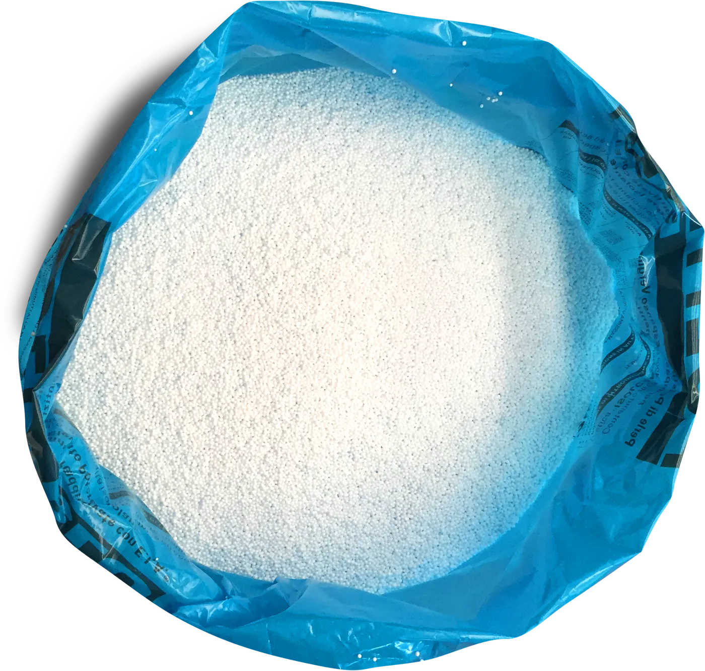 Billes de Politerm® Blu vues de l’intérieur du sac